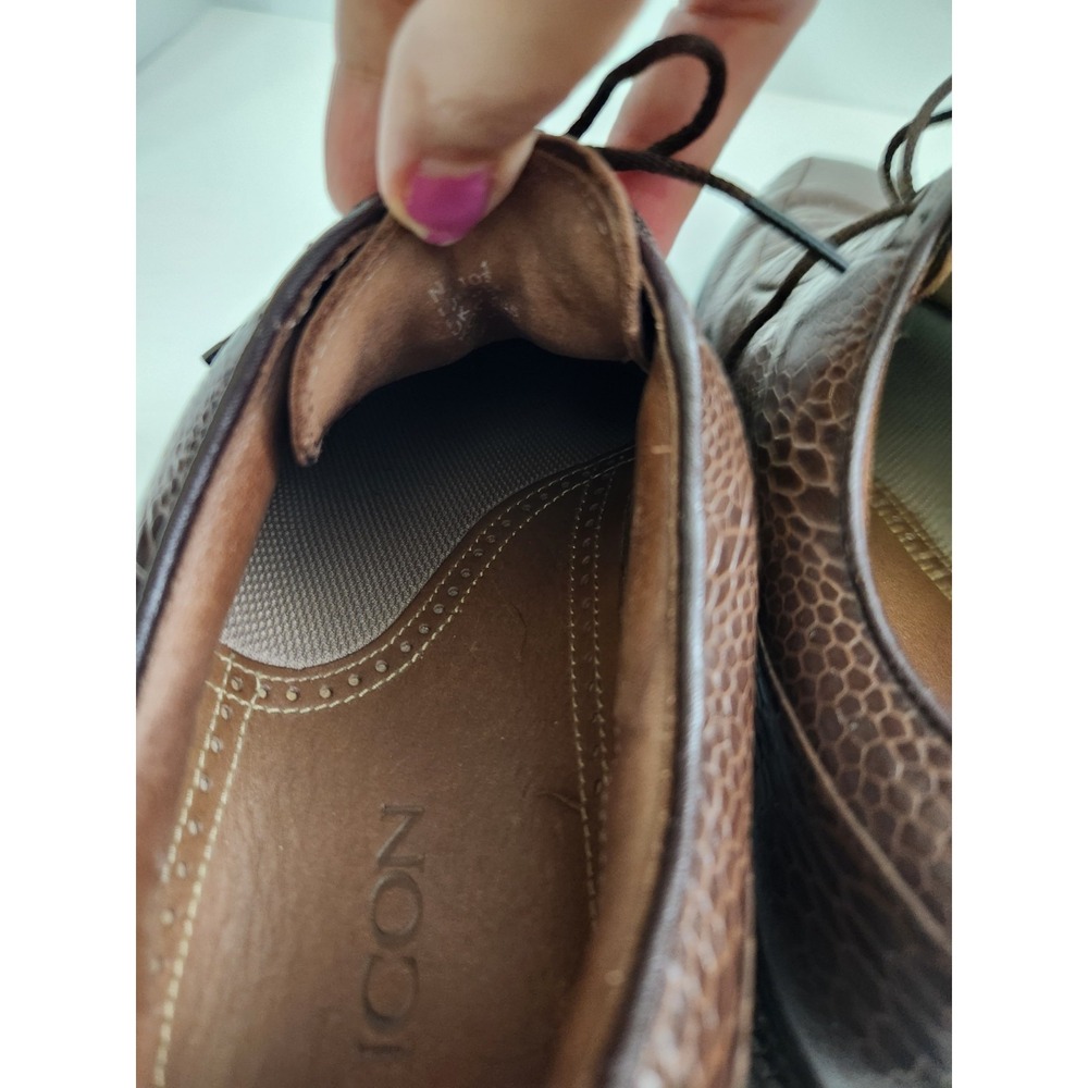 Footjoy Icon Leather Golf Shoe Lace Up Oxford Men 10.5 M Brown Snake spikeless - Picture 12 of 14